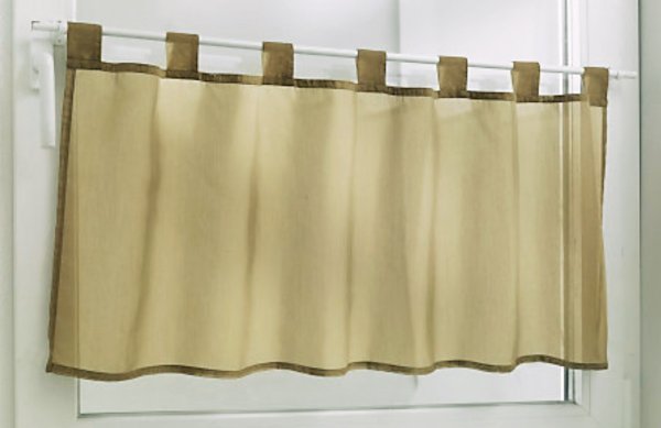 Scheibengardine mit Schlaufen, Farbe Braun, Design Uni, in verschiedenen Größen HxB 30x90 cm