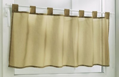 Scheibengardine mit Schlaufen, Farbe Braun, Design Uni,...