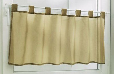 Scheibengardine mit Schlaufen, Farbe Braun, Design Uni, in verschiedenen Größen HxB 30x90 cm