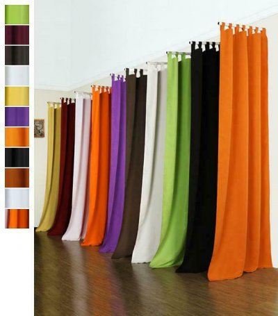 -20400-Vorhang Blickdicht Schlaufenschal aus Microsatin, matt, Kräuselband -20400-