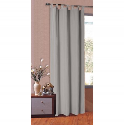 -20400-Vorhang Blickdicht Schlaufenschal aus Microsatin, matt, Kräuselband -20400-