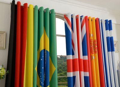 -20360-Gardine Vorhang Ösenschal Flagge Fußball Fan Italien Deutschland Frankreich