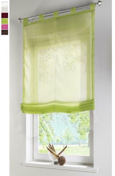 -610070-Raffrollo transparent UNI aus Voile mit Schlaufen...