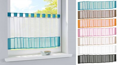 -610700-Scheibengardine Voile Gardine Schlaufen mit...