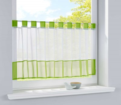 -610700-Scheibengardine Voile Gardine Schlaufen mit...