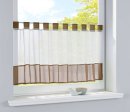 -610700-Scheibengardine Voile Gardine Schlaufen mit Bordüre 50 x 160 cm (HxB) -610700-