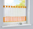 -610700-Scheibengardine Voile Gardine Schlaufen mit Bordüre 50 x 160 cm (HxB) -610700-