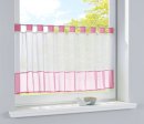 -610700-Scheibengardine Voile Gardine Schlaufen mit Bordüre 50 x 160 cm (HxB) -610700-