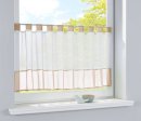 -610700-Scheibengardine Voile Gardine Schlaufen mit Bordüre 50 x 160 cm (HxB) -610700-