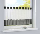 -610700-Scheibengardine Voile Gardine Schlaufen mit Bordüre 50 x 160 cm (HxB) -610700-
