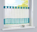 -610700-Scheibengardine Voile Gardine Schlaufen mit Bordüre 50 x 160 cm (HxB) -610700-