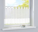 -610700-Scheibengardine Voile Gardine Schlaufen mit Bordüre 50 x 160 cm (HxB) -610700-