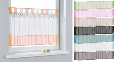 -610710-Scheibengardine Voile Gardine Ösen mit...