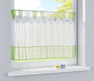-610710-Scheibengardine Voile Gardine Ösen mit...