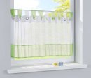 -610710-Scheibengardine Voile Gardine Ösen mit Bordüre 50 x 160 cm (HxB) -610710-