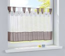 -610710-Scheibengardine Voile Gardine Ösen mit Bordüre 50 x 160 cm (HxB) -610710-
