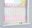 -610710-Scheibengardine Voile Gardine Ösen mit Bordüre 50 x 160 cm (HxB) -610710-