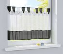 -610710-Scheibengardine Voile Gardine Ösen mit Bordüre 50 x 160 cm (HxB) -610710-