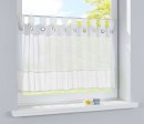 -610710-Scheibengardine Voile Gardine Ösen mit Bordüre 50 x 160 cm (HxB) -610710-