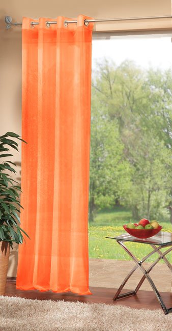 -20332- Orange HxB 245x140 cm Voile Ösen Schal UNI...