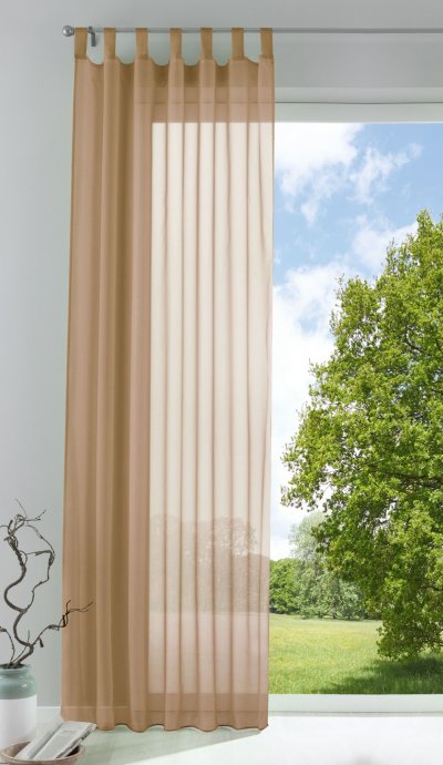 -61000- Sand 245x140 Schlaufenschal Voile, transparent...