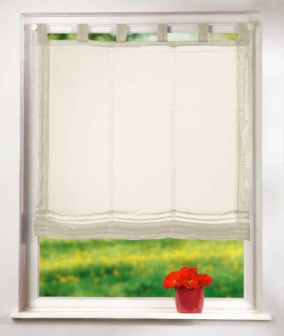 -61008- Creme 160x60 Raffrollo Voile UNI mit Schlaufen...