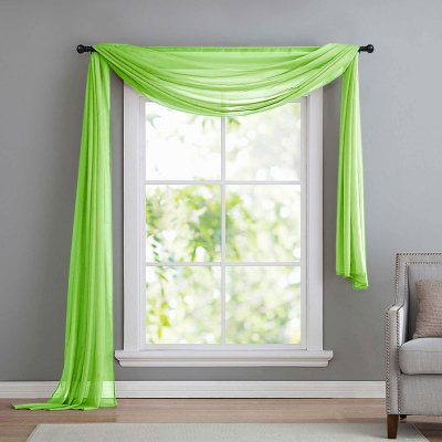 -560- Apfelgrün 140x600 Voile Querbehang,...