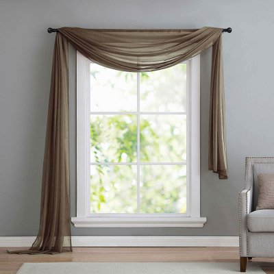 -560- Nougat 140x600 Voile Querbehang, Freihanddeko -560-