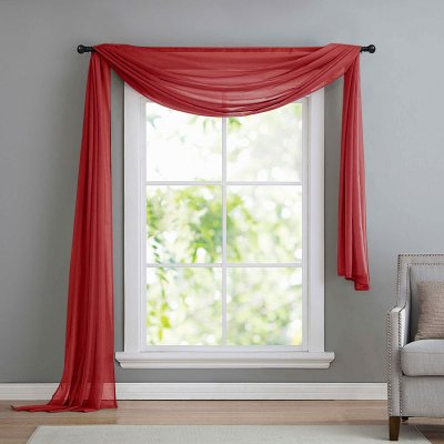 -560- Bordeaux 140x600 Voile Querbehang, Freihanddeko -560-