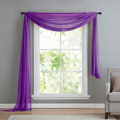-560- Lila 140x600 Voile Querbehang, Freihanddeko -560-