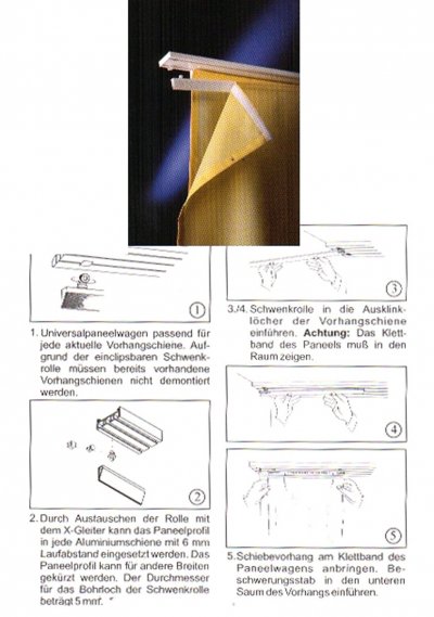 -85589- Flieder 245x60 Flächenvorhang Schiebegardine mit Zubehör -85589-