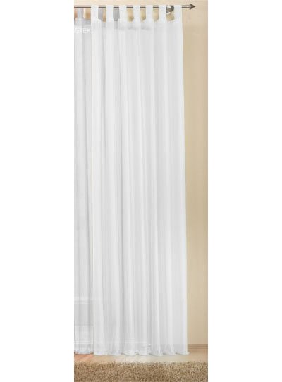 -61175- Weiß 225x140 Schlaufenschal Voile, transparent, Höhen 175 ,225 ,245 ,280 cm -61175-