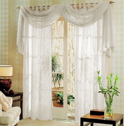 -60999- Creme 245x140 Voile komplett GARDINEN SET 3tlg....