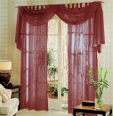 -60999- Bordeaux 245x140 Voile komplett GARDINEN SET 3tlg. -60999-