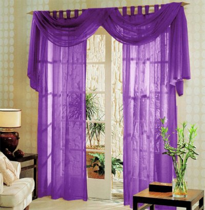 -60999- Lila 245x140 Voile komplett GARDINEN SET 3tlg....