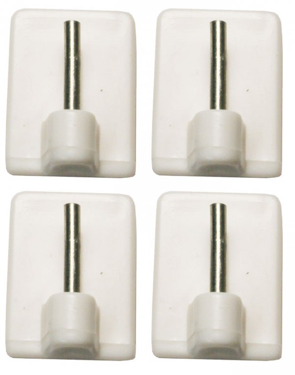 -121-  Weiß- Klebeplatten für Vitragestangen, 4 Stück