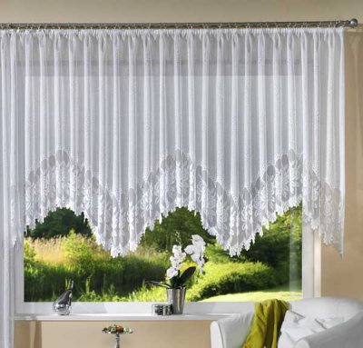 -13114- Weiß 145x300 Jacquard Bogen Store, Fertig...