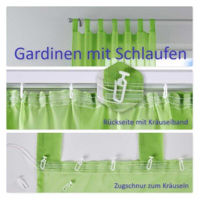 -20400- Grau 245x140 Vorhang Blickdicht Schlaufenschal aus Microsatin, matt, Kräuselband -20400-