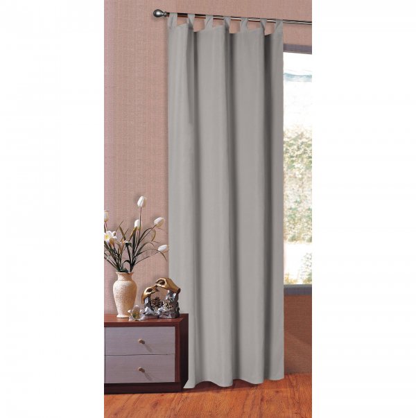 -20400- Grau 225x140 Vorhang Blickdicht Schlaufenschal aus Microsatin, matt, Kräuselband -20400-