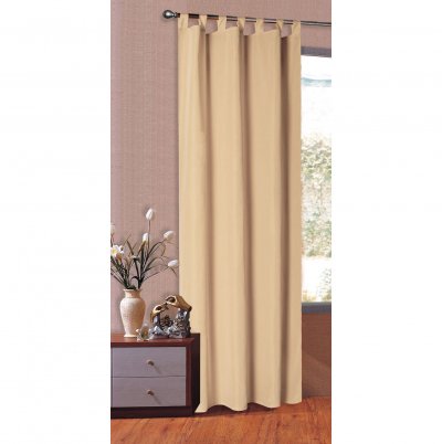 -20400- Sand 175x140 Vorhang Blickdicht Schlaufenschal aus Microsatin, matt, Kräuselband -20400-