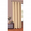 -20400- Sand 175x140 Vorhang Blickdicht Schlaufenschal aus Microsatin, matt, Kräuselband -20400-