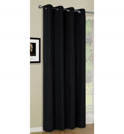 -20405- Schwarz 245x140 Vorhang Blickdicht Schal mit...