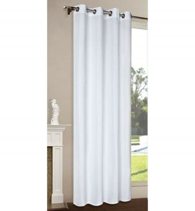 -20405- Weiß HxB 175x140 Vorhang Blickdicht Schal mit Ösen aus Microsatin, matt -20405-