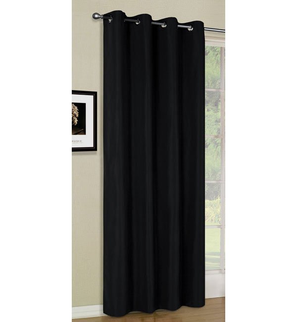 -20405- Schwarz HxB 175x140 Vorhang Blickdicht Schal mit Ösen aus Microsatin, matt -20405-