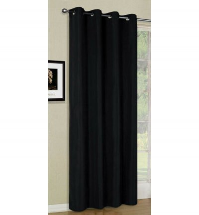 -20405- Schwarz HxB 175x140 Vorhang Blickdicht Schal mit Ösen aus Microsatin, matt -20405-