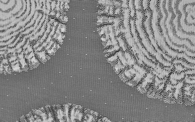 Gardine, Jacquardgewebe, Raschelspitze, Farbe Grau, Design Baumscheiben, Transparent,  in verschiedenen Größen und Variationen erhältlich