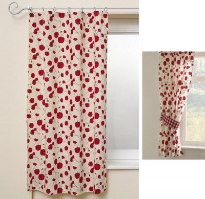 Dekoschal bedruckt mit Blumen-Motiv, blickdicht, mit...