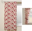 Dekoschal bedruckt mit Blumen-Motiv, blickdicht, mit Raffband,