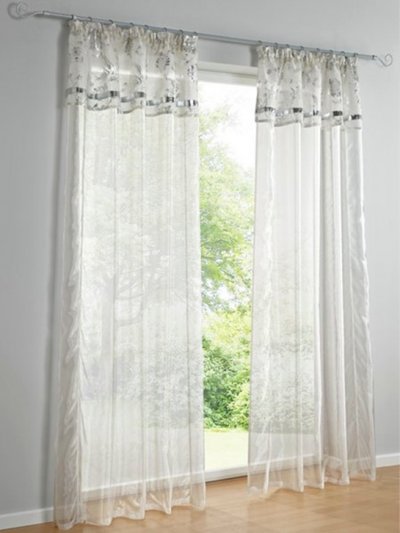 Dekostore, transparenter Stoff in Seidenoptik, Blende...