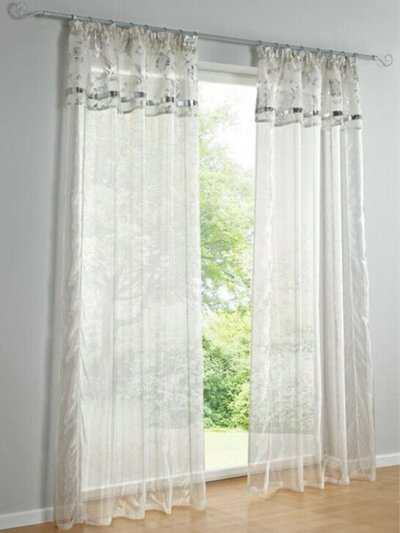 Dekostore, transparenter Stoff in Seidenoptik, Blende...
